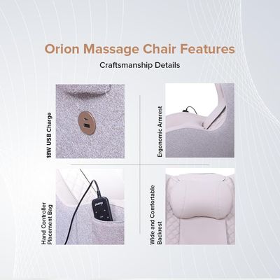 Orion 3D Rocking Recline Massage chair With Ottoman and Heating Therapy - Pink