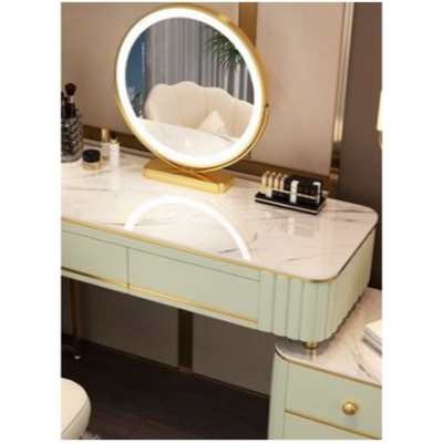 Vanity Desk Set, Dressing table with Mirror and Chair - Green