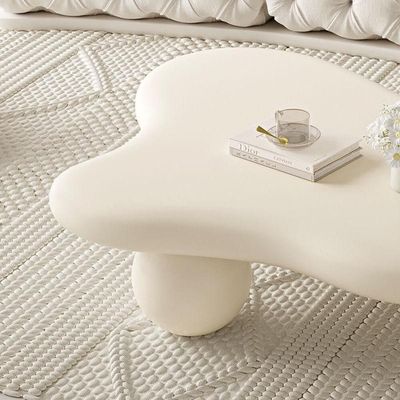 Irregular Cloud Coffee Table with 3 Balls Legs Creamy Off-White