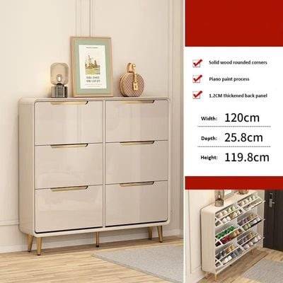 Modern Shoe Cabinet Organizer, Durable Wooden Shoe Rack, Double Tier - 120 cm 