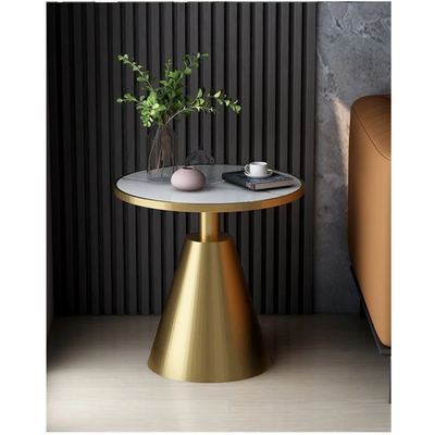 Creative Round Slate Top Coffee Table - Gold