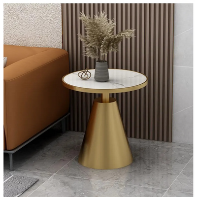 Creative Round Slate Top Coffee Table - Gold