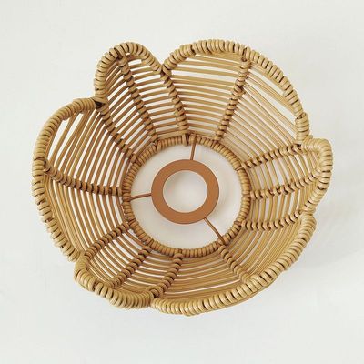 Hand Woven Rattan Cage Pendant Light Cover With Aesthetic Design (Size 25x30CM)