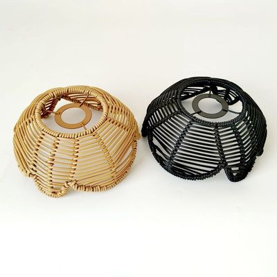 Hand Woven Rattan Cage Pendant Light Cover With Aesthetic Design (Size 25x30CM)