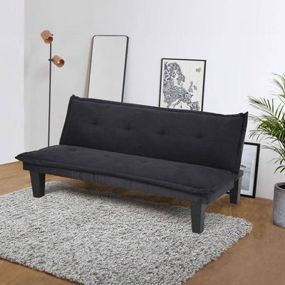 Modern Design SOFA CUM BED blue  3 Seater Sofa Soft Fabric 3-Seater Sofa,Made of finiest Fabric sofa cum bed is Foldable Futon Bed for Living Room  BLACK