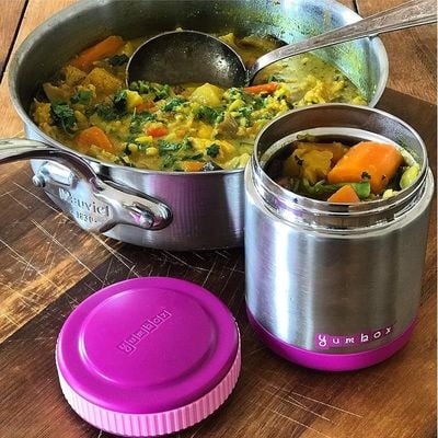 Yumbox Zuppa - Wide Mouth Thermal Food Jar 14 Oz. (1.75 Cups) With A Removable Utensil Band - Triple Insulated Stainless Steel - Stays Hot 6 Hours Or Cold For 12 Hours - Leak Proof (Bijoux Purple)