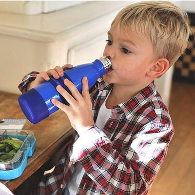 Yumbox Aqua Stainless Steel Triple Insulated Water Bottle 14 Oz/ 420 Ml (Ocean Blue)