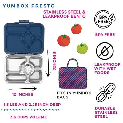 Yumbox Presto Stainless Steel Bento Box (Santa Fe Blue)