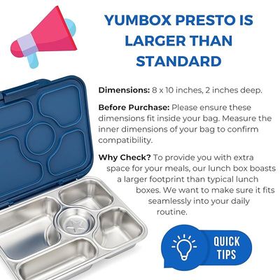 Yumbox Presto Stainless Steel Bento Box (Santa Fe Blue)