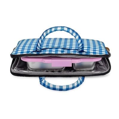 Yumbox Poche - Insulated Sleeve Lunch Box With Handles And Exterior Pockets (Vichy)