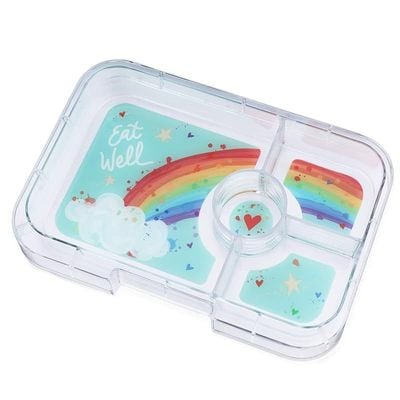 Yumbox Tapas Leakproof Bento Box, Lunch Box For Women, Teens And Kids, Large Size, 4 Compartment Tray With Large Section For Sandwich, Salads Plus Sides And Dip Well (Capri Pink - Rainbow)