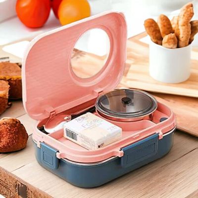 Stainless Steel Yellow Tiffin Box Lunch Box Kids Adults