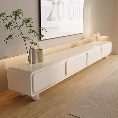 Living Room Table Set Simple Tv Table with Matching Coffee Table - White