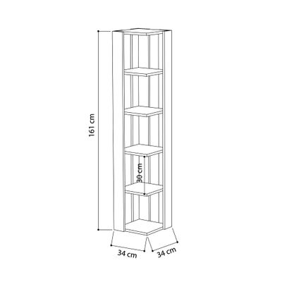 Mourah Nati Corner Bookcase - Oak - 2 Years Warranty