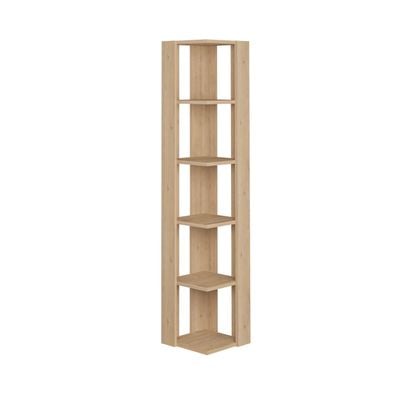 Mourah Nati Corner Bookcase - Oak - 2 Years Warranty