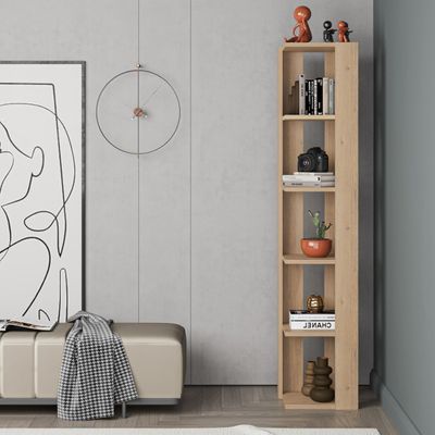 Mourah Nati Corner Bookcase - Oak - 2 Years Warranty