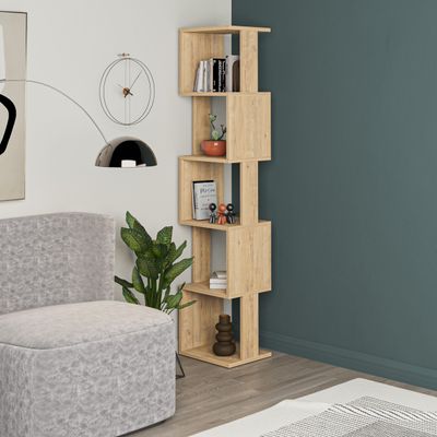 Mourah Piri Bookcase - Oak/Oak - 2 Years Warranty