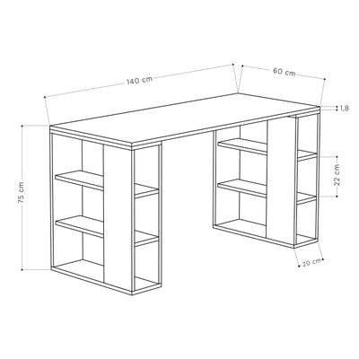 Mourah Colmar Working Table Oak/Oak - 2 Years Warranty