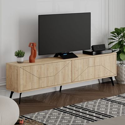 Mourah Dune Tv Stand Up To 70 Inches With Storage -  Oak - 2 Years Warranty