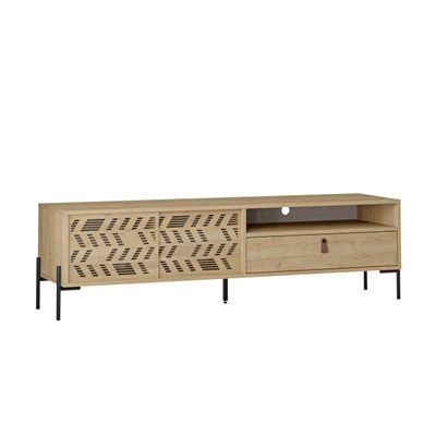 Mourah Dionysos Tv Stand Up To 70 Inches With Storage - Oak - 2 Years Warranty