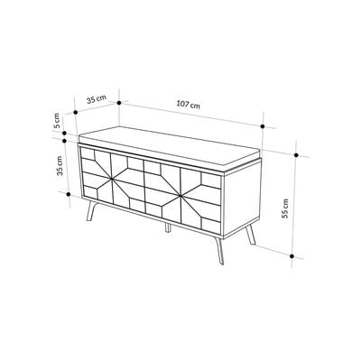 Mourah Dune Bench & Shoe Cabinet - 8 Pairs- Hitit - 2 Years Warranty