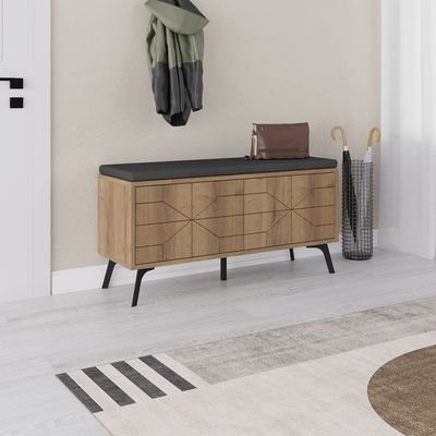 Mourah Dune Bench & Shoe Cabinet - 8 Pairs- Brown - 2 Years Warranty