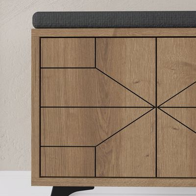 Mourah Dune Bench & Shoe Cabinet - 8 Pairs- Brown - 2 Years Warranty