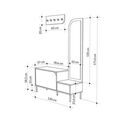 Mourah Mila Shoe Cabinet-Hanger - Hitit - 2 Years Warranty