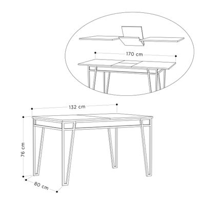 Pal Extendable Dining Table - Dark Brown - 2 Years Warranty