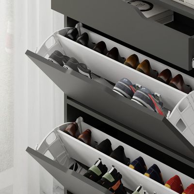 Mourah Asta Shoe Cabinet - 12 Pairs- Dark Grey - 2 Years Warranty