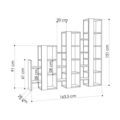 Mourah Lift Separator Bookcase - Anthracite - 2 Years Warranty