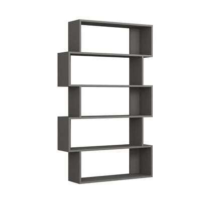 Mourah Oxford Bookcase - Anthracite - 2 Years Warranty