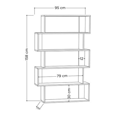 Mourah Oxford Bookcase - Anthracite - 2 Years Warranty