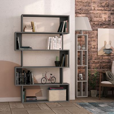 Mourah Oxford Bookcase - Anthracite - 2 Years Warranty