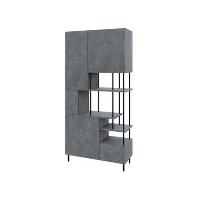 Mourah Key Bookcase - Retro Grey - 2 Years Warranty