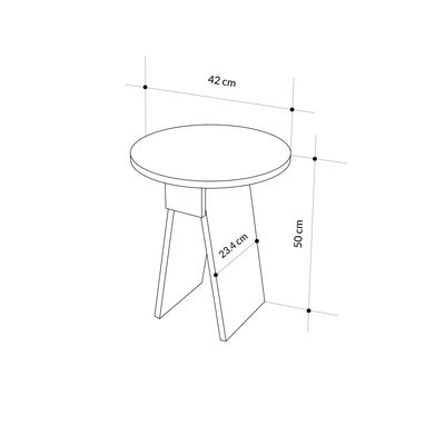 Mourah Chen Side Table - Retro Grey - 2 Years Warranty