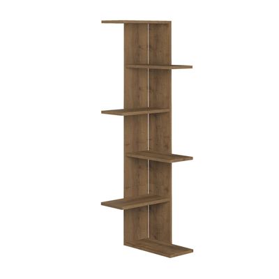 Mourah Saso Corner Bookcase Brown/Brown - 2 Years Warranty