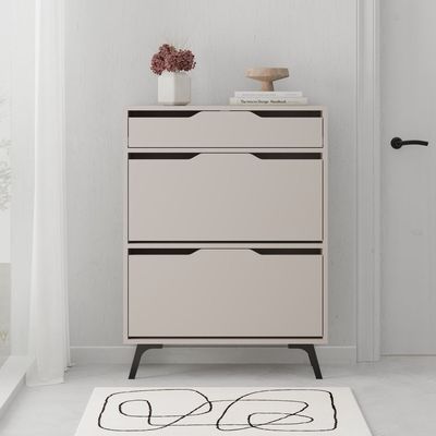 Mourah Asta Shoe Cabinet -12 Pairs- Light Mocha - 2 Years Warranty