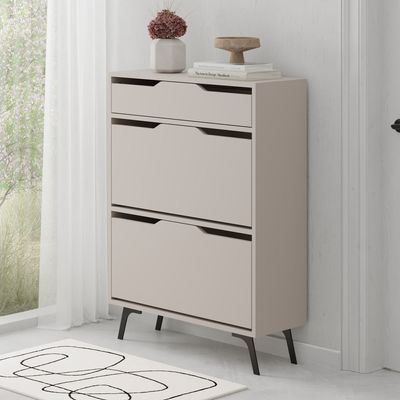 Mourah Asta Shoe Cabinet -12 Pairs- Light Mocha - 2 Years Warranty