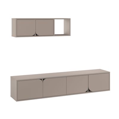 Mourah Spark Tv Unit Up To 70 Inches With Storage - Light Mocha - 2 Years Warranty