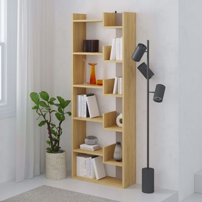 Mourah Oppa Bookcase - Oak/Light Mocha - 2 Years Warranty