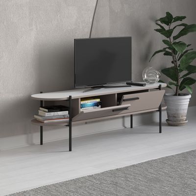 Otis Tv Stand Up To 65 Inches With Storage - Light Mocha/White - 2 Years Warranty