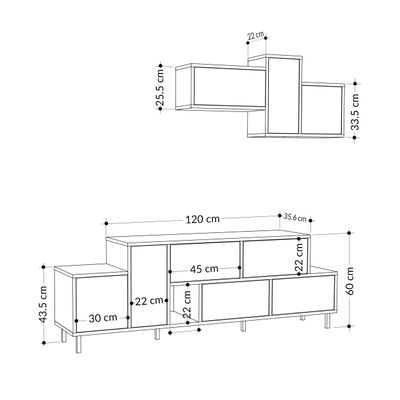 Mourah Hermes Tv Unit Up To 50 Inches With Starage - Hitit/Bendir - 2 Years Warranty