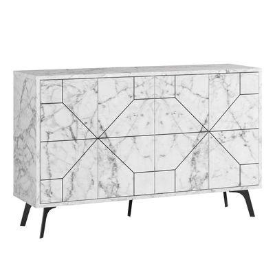 Mourah Dune Console - White Marble - 2 Years Warranty