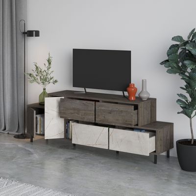 Hermes Tv Stand Up To 50 Inches With Starage - Dark Coffee/Lagina - 2 Years Warranty