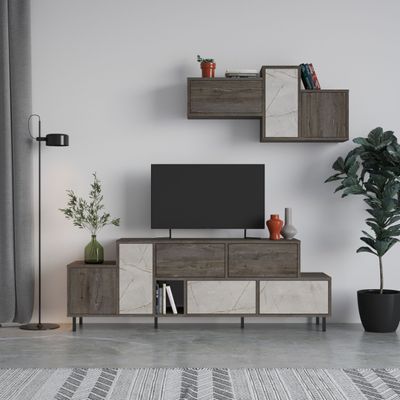 Hermes Tv Stand Up To 50 Inches With Starage - Dark Coffee/Lagina - 2 Years Warranty