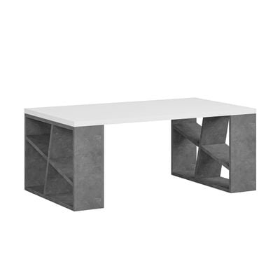 Mourah Honey Coffee Table - White/Retro Grey - 2 Years Warranty