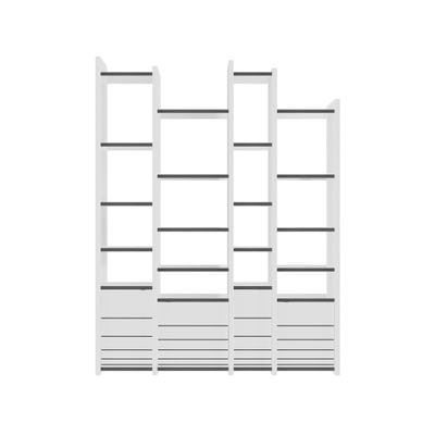 Mourah Arya Bookcase - White/Anthracite - 2 Years Warranty