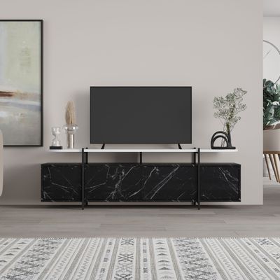 Mourah Hanley Tv Stand Up To 65 Inches With Storage - Bendir/ White- 2 Years Warranty