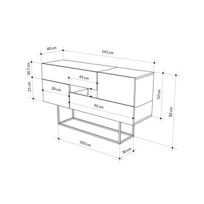 Mourah Eros Console - Oak/White - 2 Years Warranty